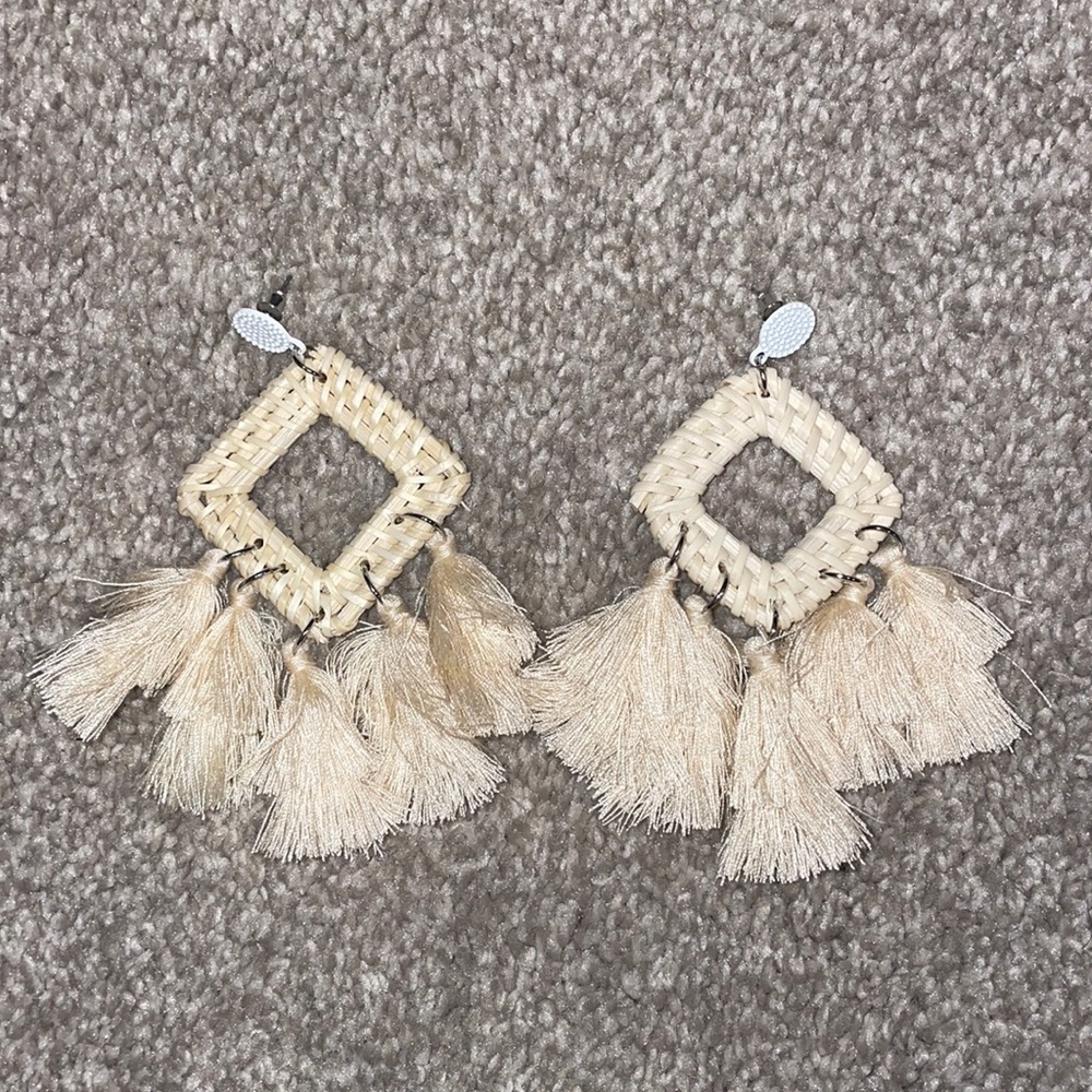 Rattan Fringe Earrings